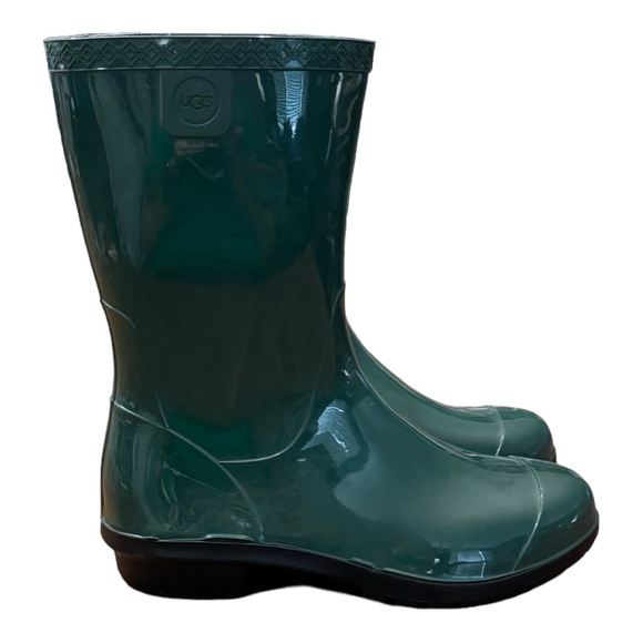 UGG Womens Raana Green Waterproof Round Toe Mid Calf Comfort Rain Boots Sz US 6 - Picture 1 of 13